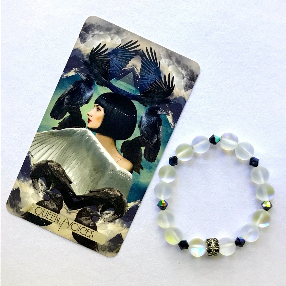 McKeena ~Queen of Voices~ Handmade Bead Bracelet Mermaid Aura and Czech Crystals